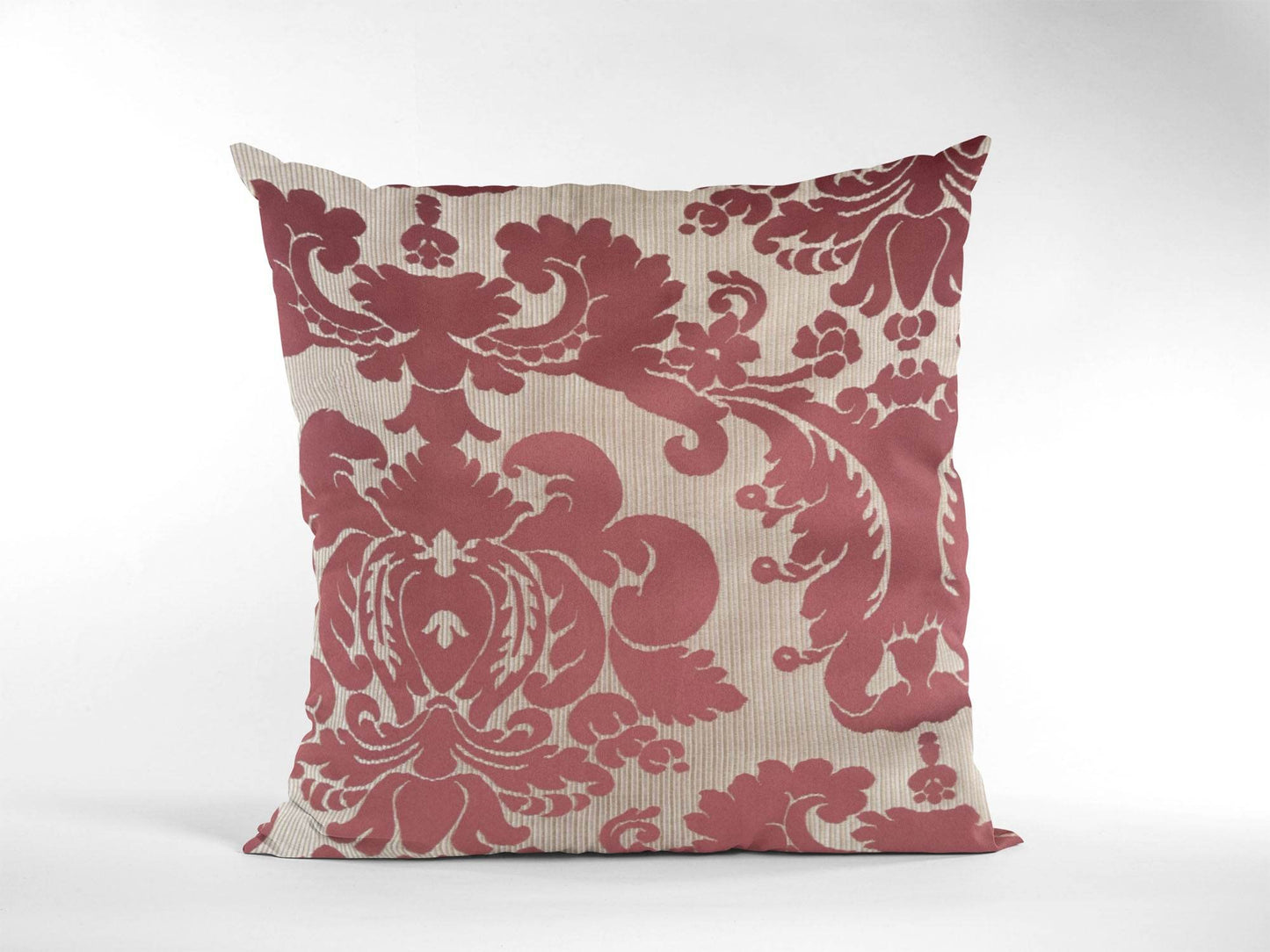 Sacred Shield Red and Beige Luxury Throw Pillow - Plutus Brands