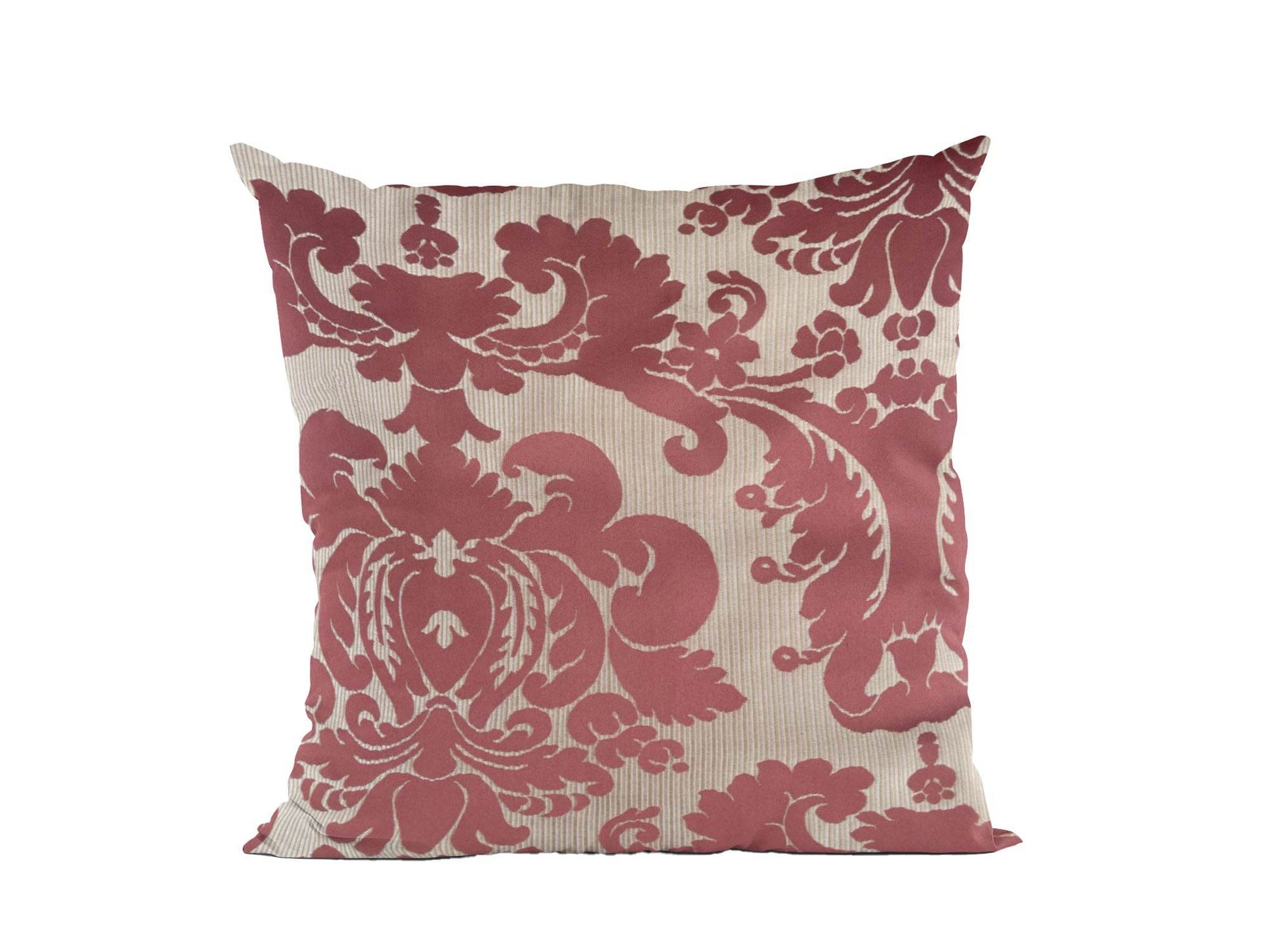 Sacred Shield Red and Beige Luxury Throw Pillow - Plutus Brands
