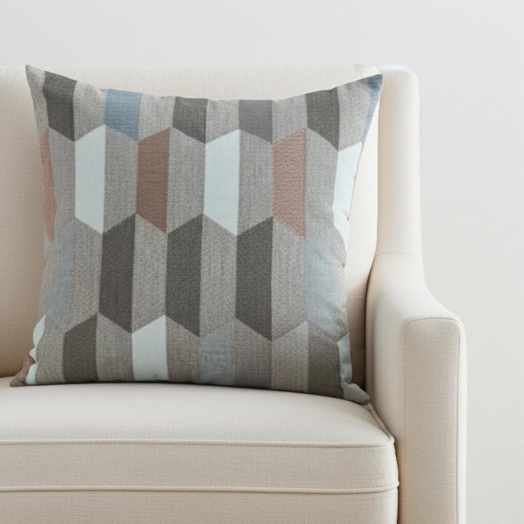 Gladstone Tiles Multicolor Luxury Throw Pillow