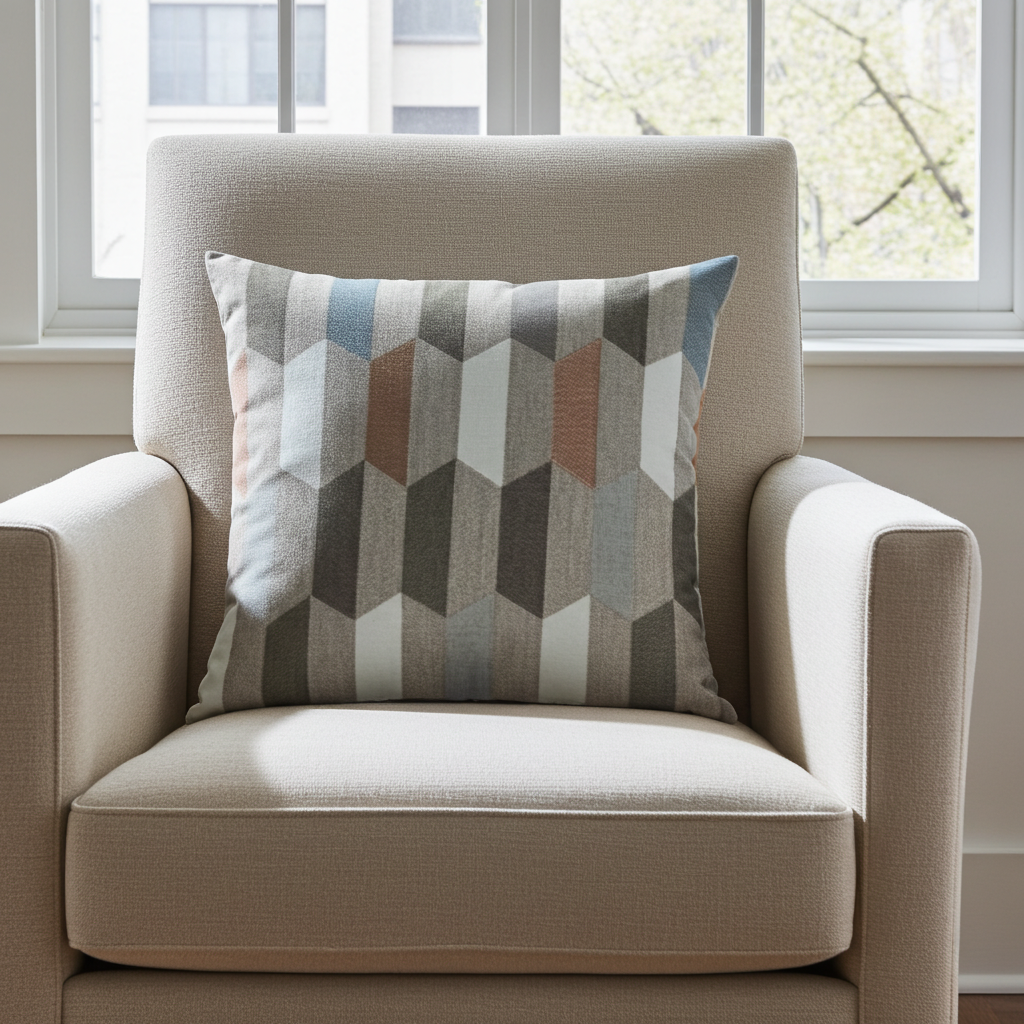 Gladstone Tiles Multicolor Luxury Throw Pillow