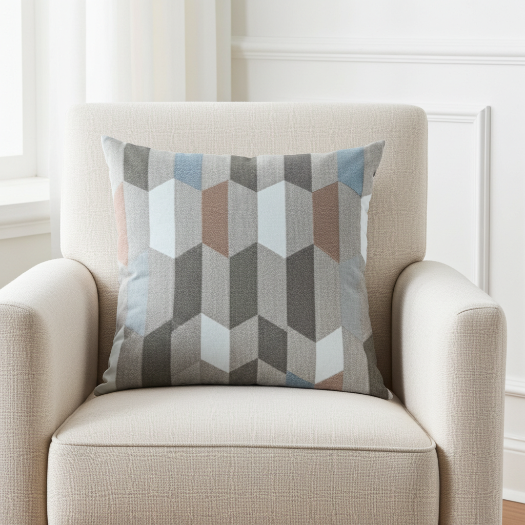 Gladstone Tiles Multicolor Luxury Throw Pillow
