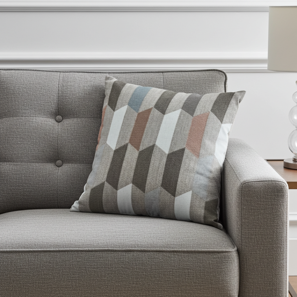 Gladstone Tiles Multicolor Luxury Throw Pillow