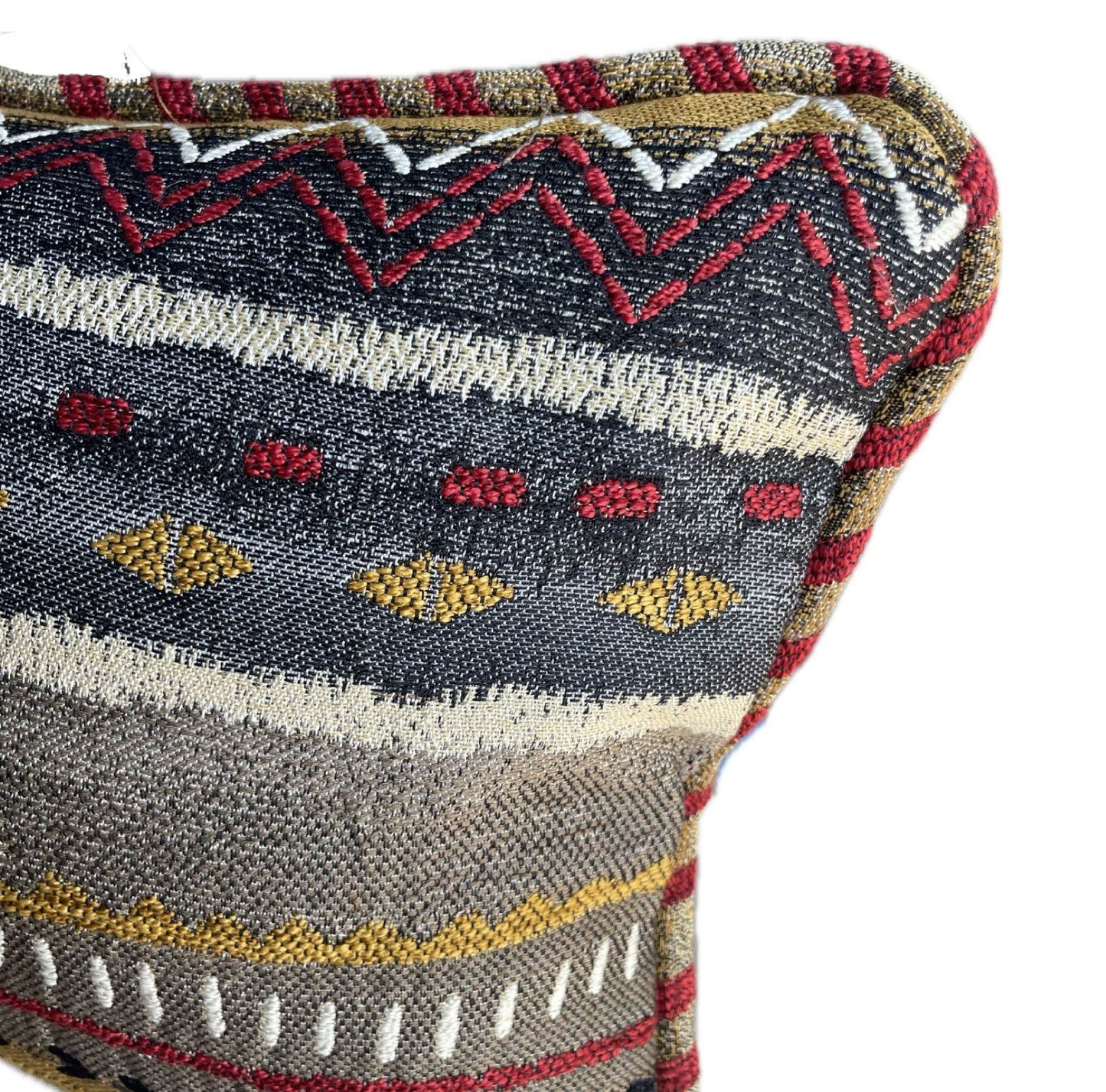 Sachi Love Red, Blue and Orange iKat Luxury Throw Pillow - Plutus Brands