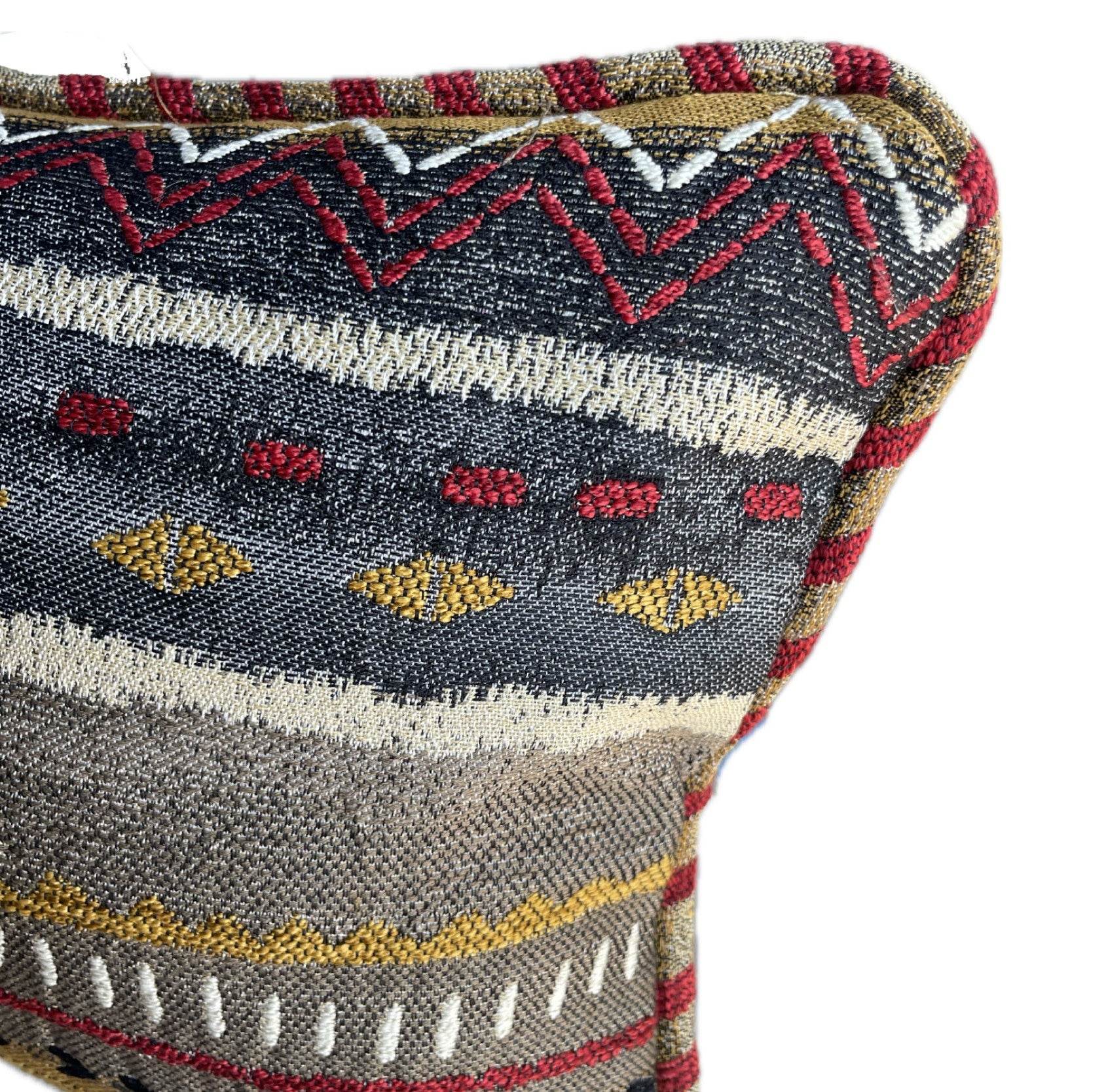 Sachi Love Red, Blue and Orange iKat Luxury Throw Pillow - Plutus Brands