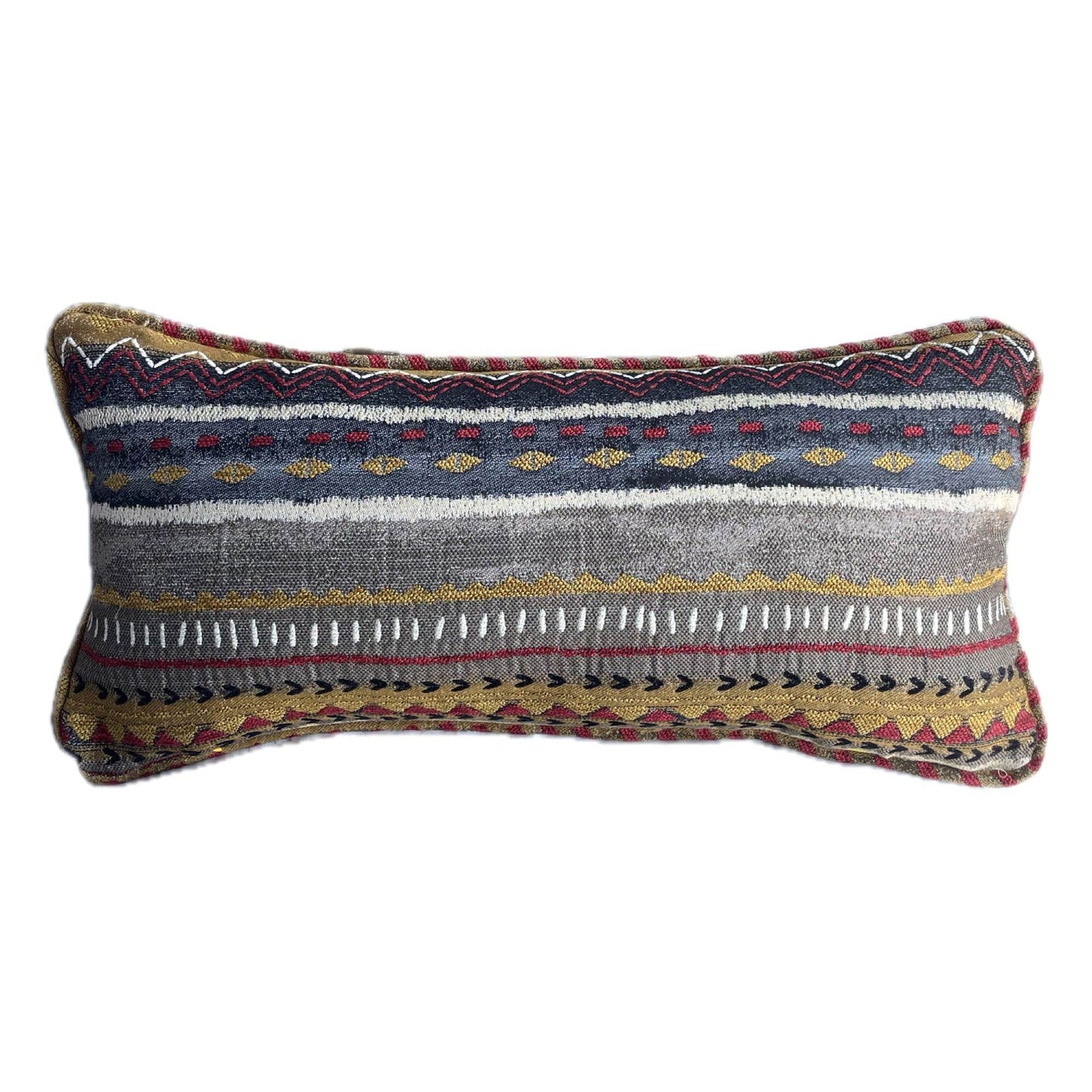 Sachi Love Red, Blue and Orange iKat Luxury Throw Pillow - Plutus Brands
