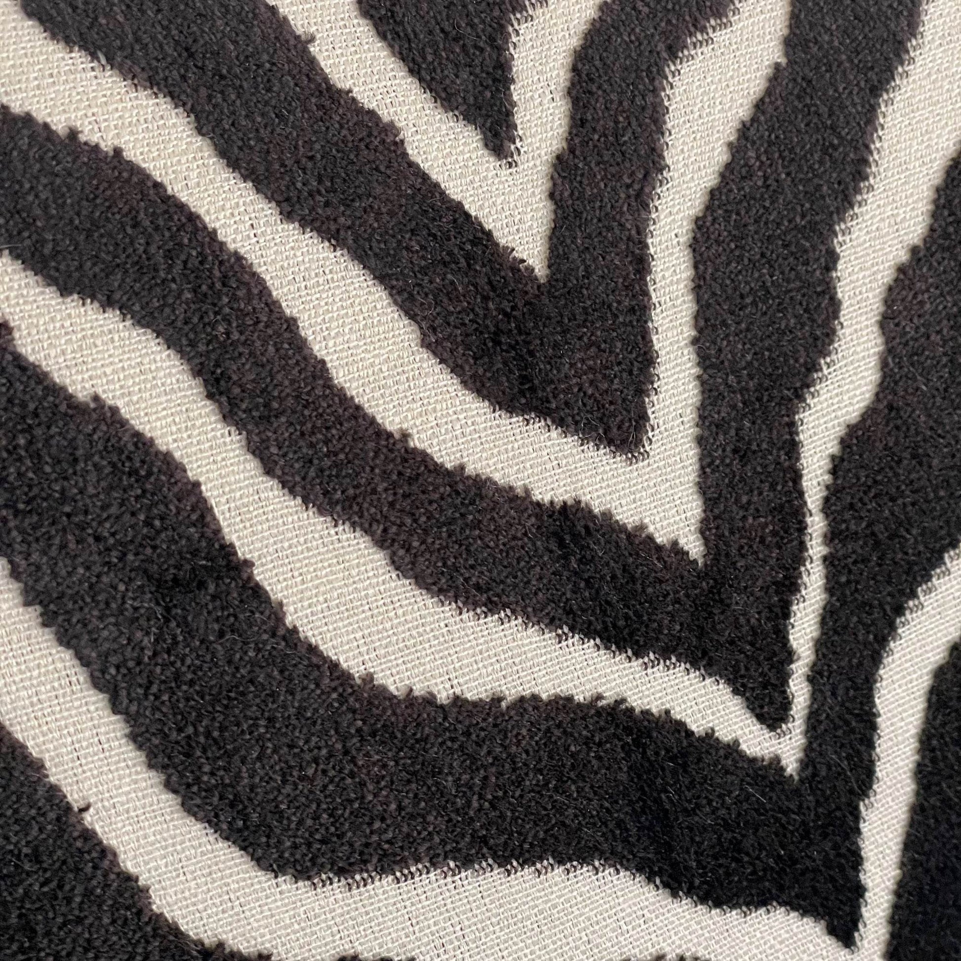 Black Zebra Black Animal Motif Luxury Throw Pillow - Plutus Brands