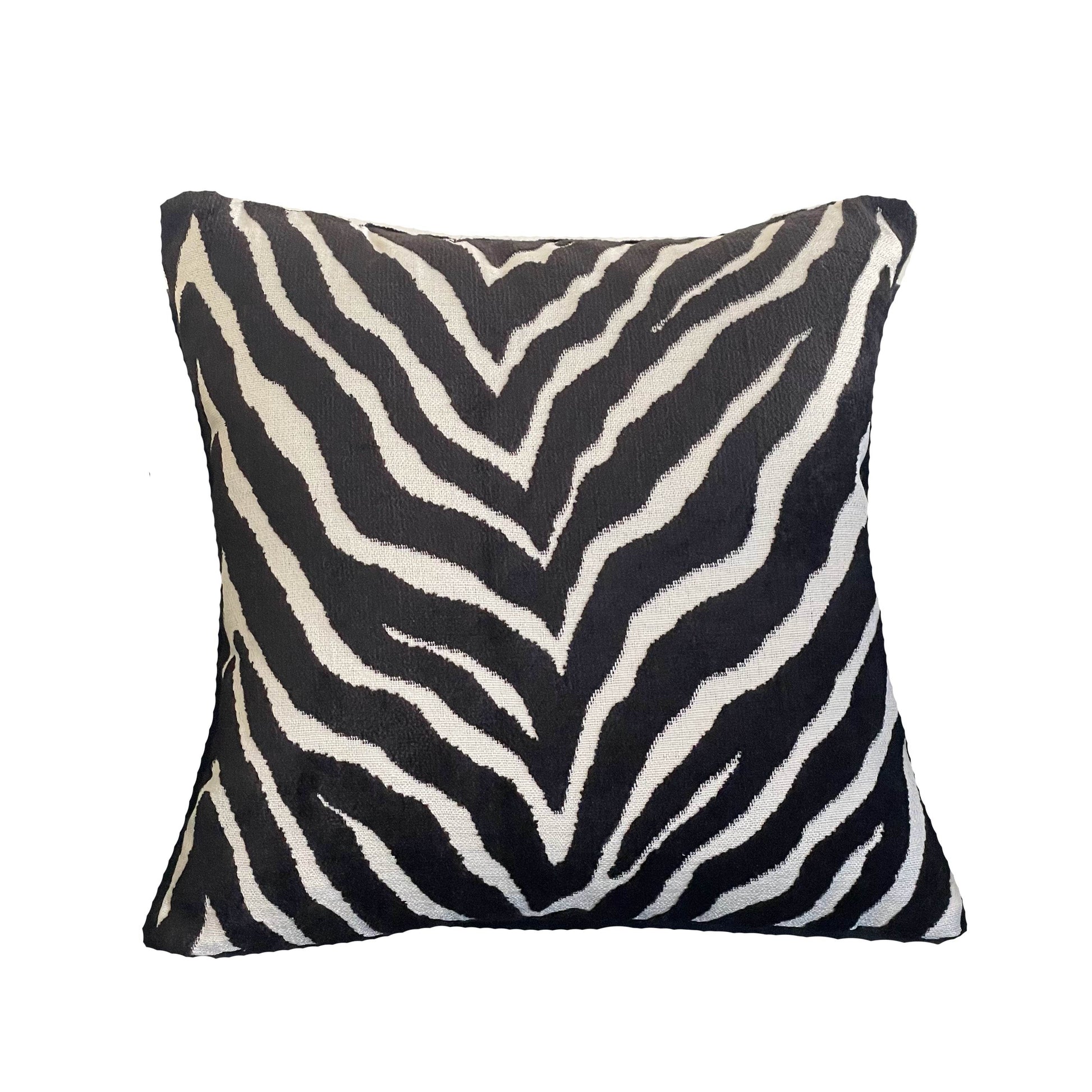 Black Zebra Black Animal Motif Luxury Throw Pillow - Plutus Brands
