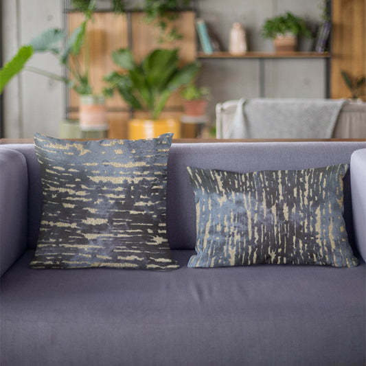 Indigo Rivulet Blue Solid Luxury Outdoor/Indoor Throw Pillow - Plutus Brands