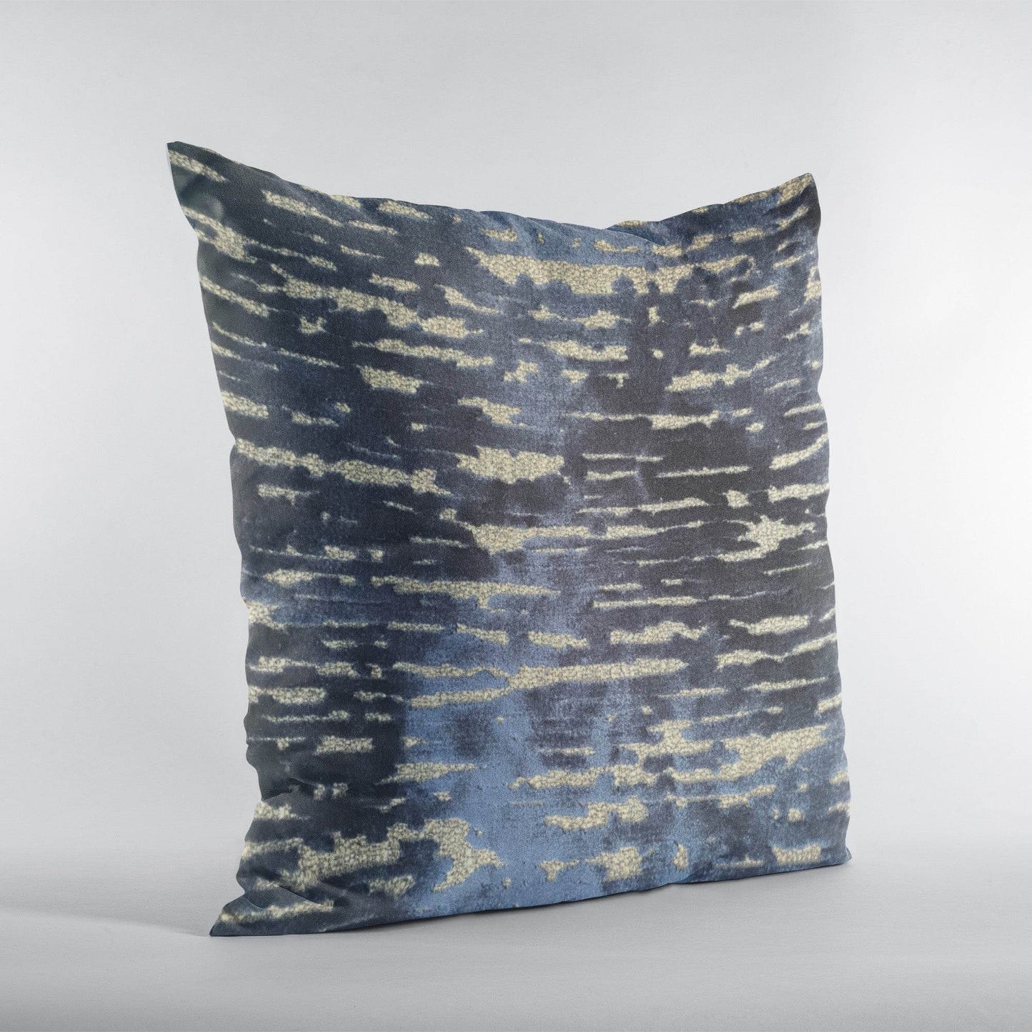 Indigo Rivulet Blue Solid Luxury Outdoor/Indoor Throw Pillow - Plutus Brands