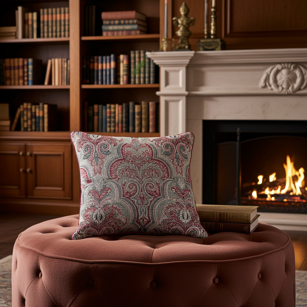 Parisian Vibes Purple Geometric Luxury Outdoor/Indoor Throw Pillow