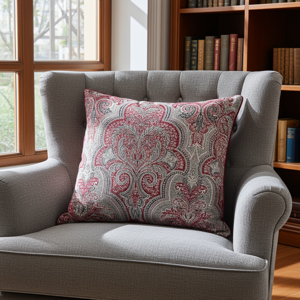 Parisian Vibes Purple Geometric Luxury Outdoor/Indoor Throw Pillow