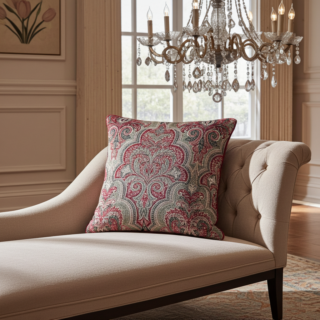 Parisian Vibes Purple Geometric Luxury Outdoor/Indoor Throw Pillow