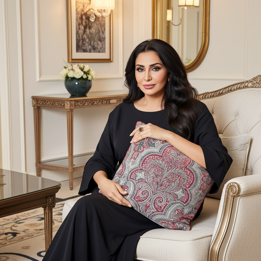 Parisian Vibes Purple Geometric Luxury Outdoor/Indoor Throw Pillow