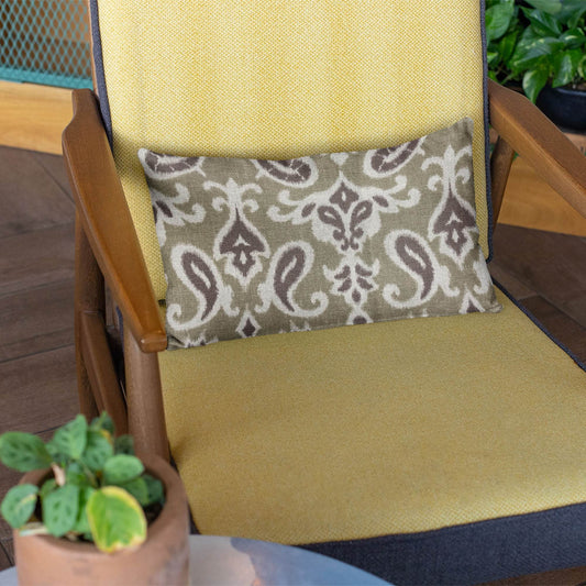 Shoshone Valley Brown Ikat Luxury Outdoor/Indoor Throw Pillow - Plutus Brands