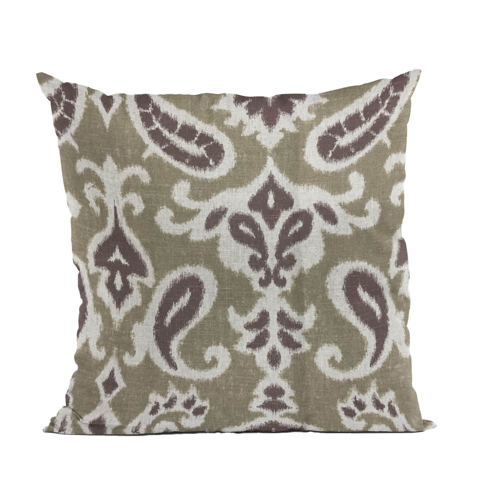 Shoshone Valley Brown Ikat Luxury Outdoor/Indoor Throw Pillow - Plutus Brands