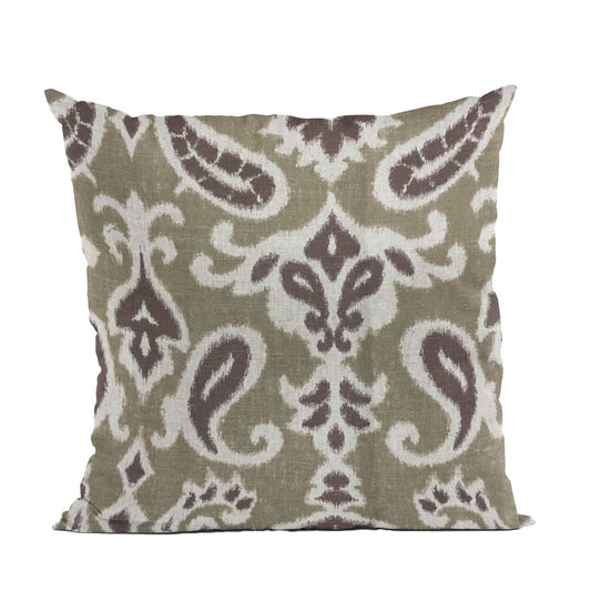 Shoshone Valley Brown Ikat Luxury Outdoor/Indoor Throw Pillow - Plutus Brands
