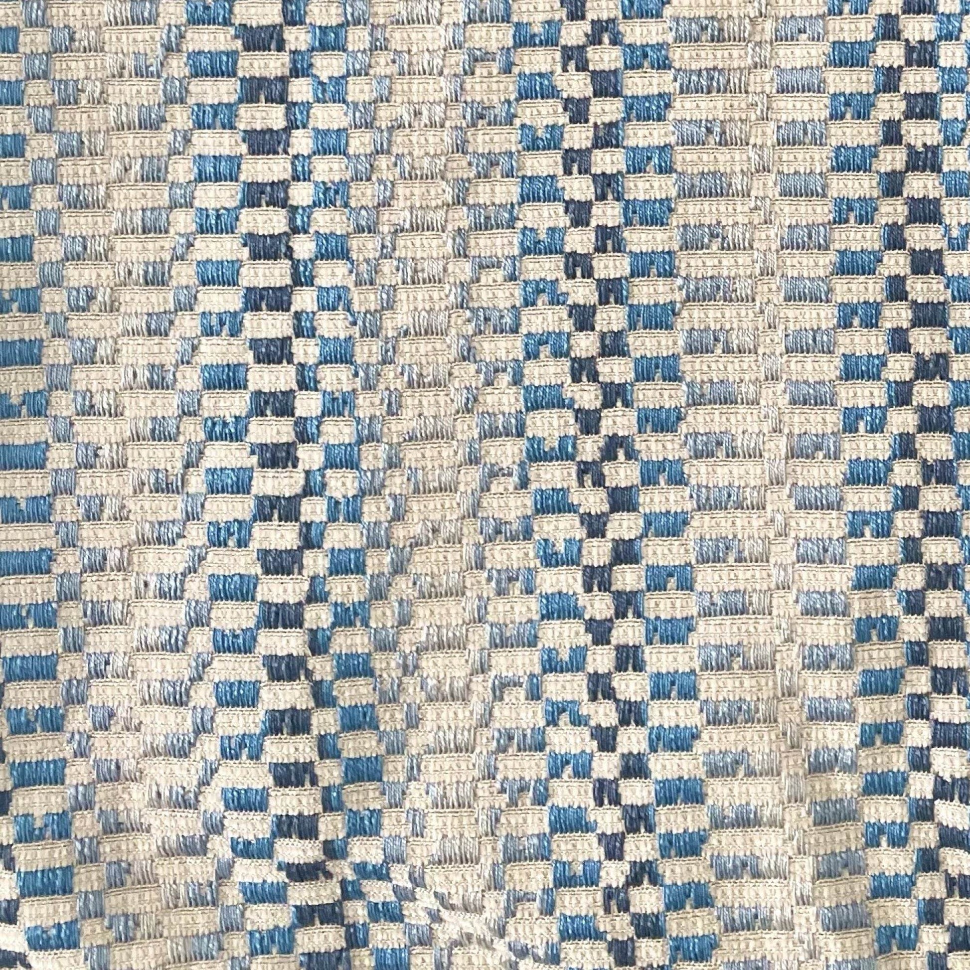 Garden Tassel Blue Stripes Luxury Outdoor/Indoor Throw Pillow - Plutus Brands
