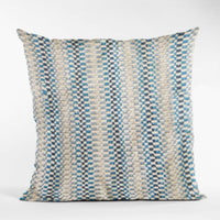 Garden Tassel Blue Stripes Luxury Outdoor/Indoor Throw Pillow