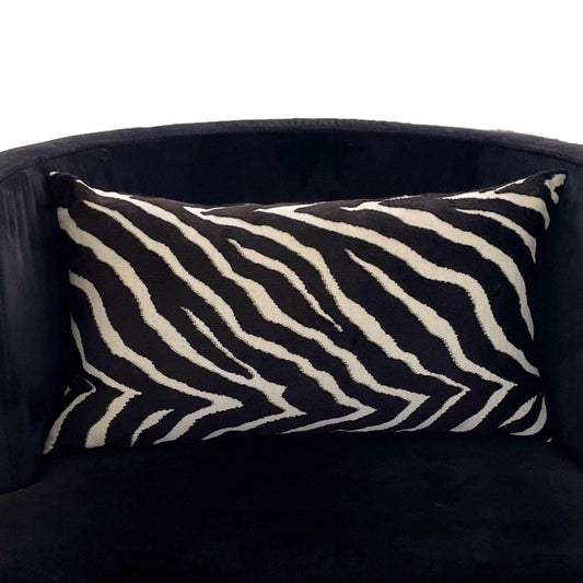 Raven Palm Black Geometric Luxury Outdoor/Indoor Throw Pillow - Plutus Brands