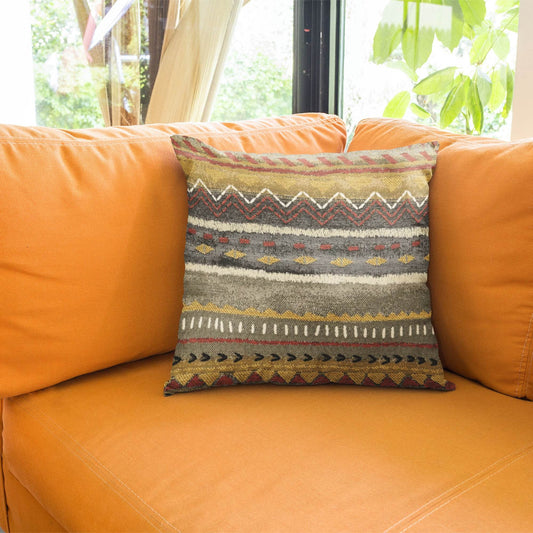 Red Sand Red Blue and Orange Handmade Luxury Pillow - Plutus Brands