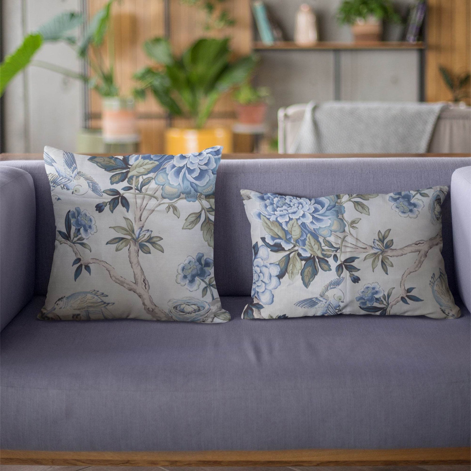 Elyssa Navy Brown and Cream Handmade Luxury Pillow - Plutus Brands