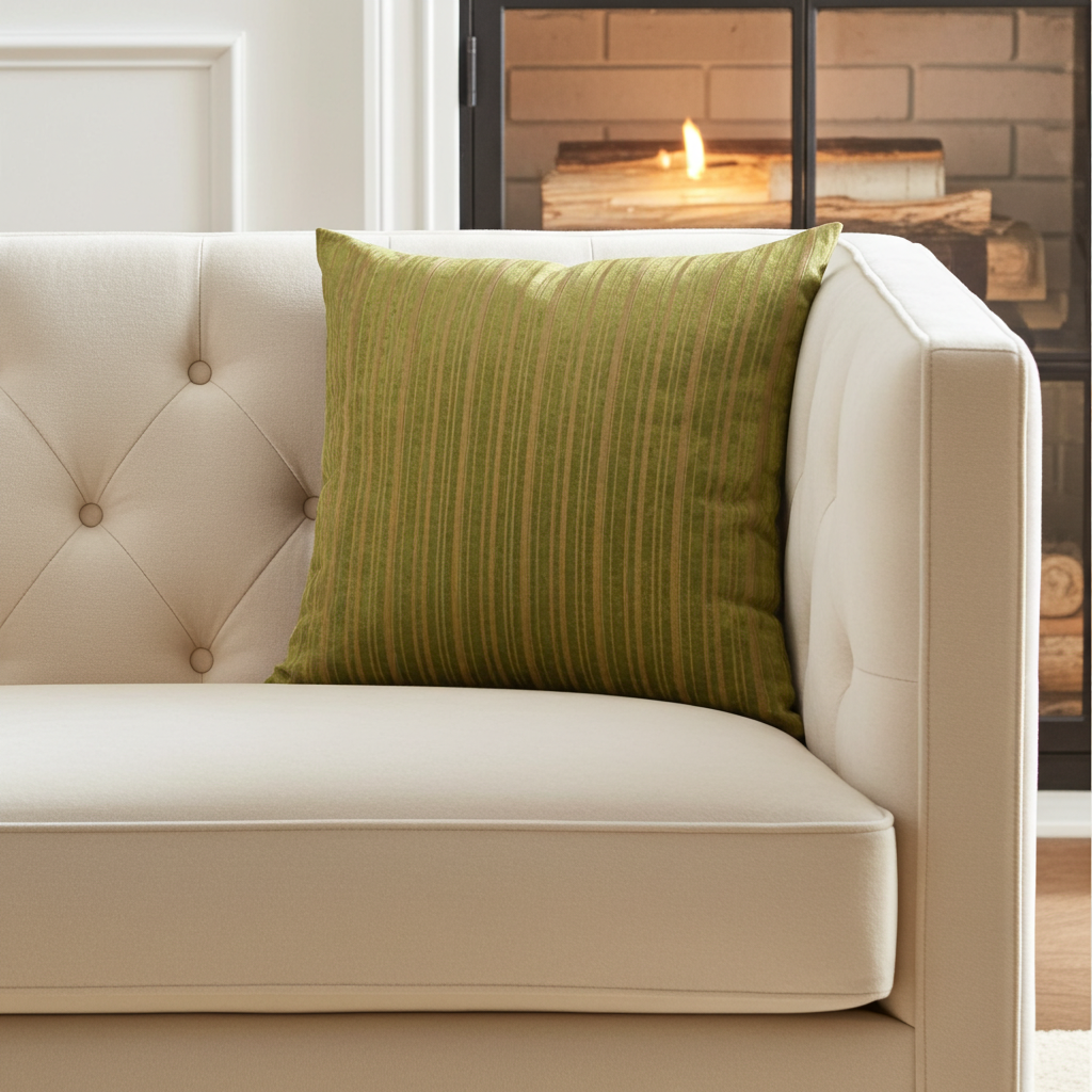 Wild Sage Green Gray and Cream Handmade Luxury Pillow