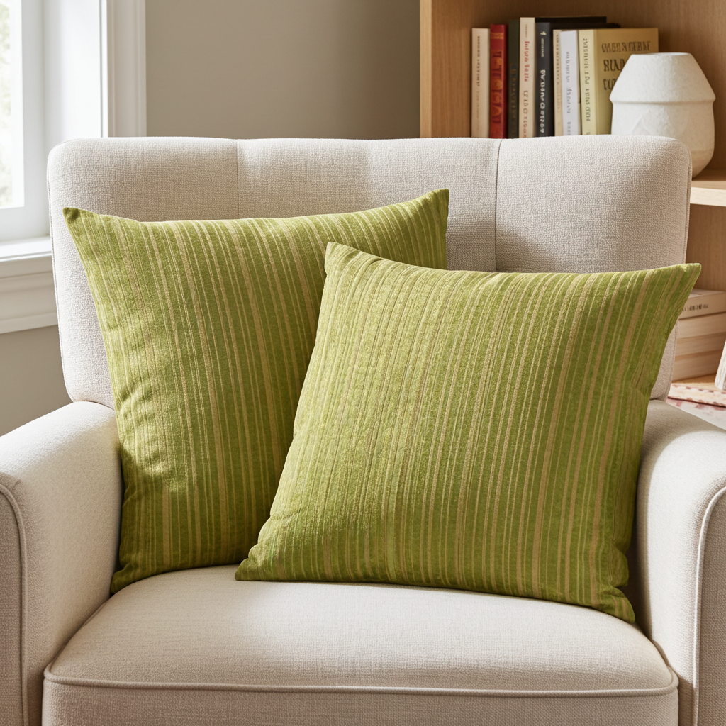 Wild Sage Green Gray and Cream Handmade Luxury Pillow