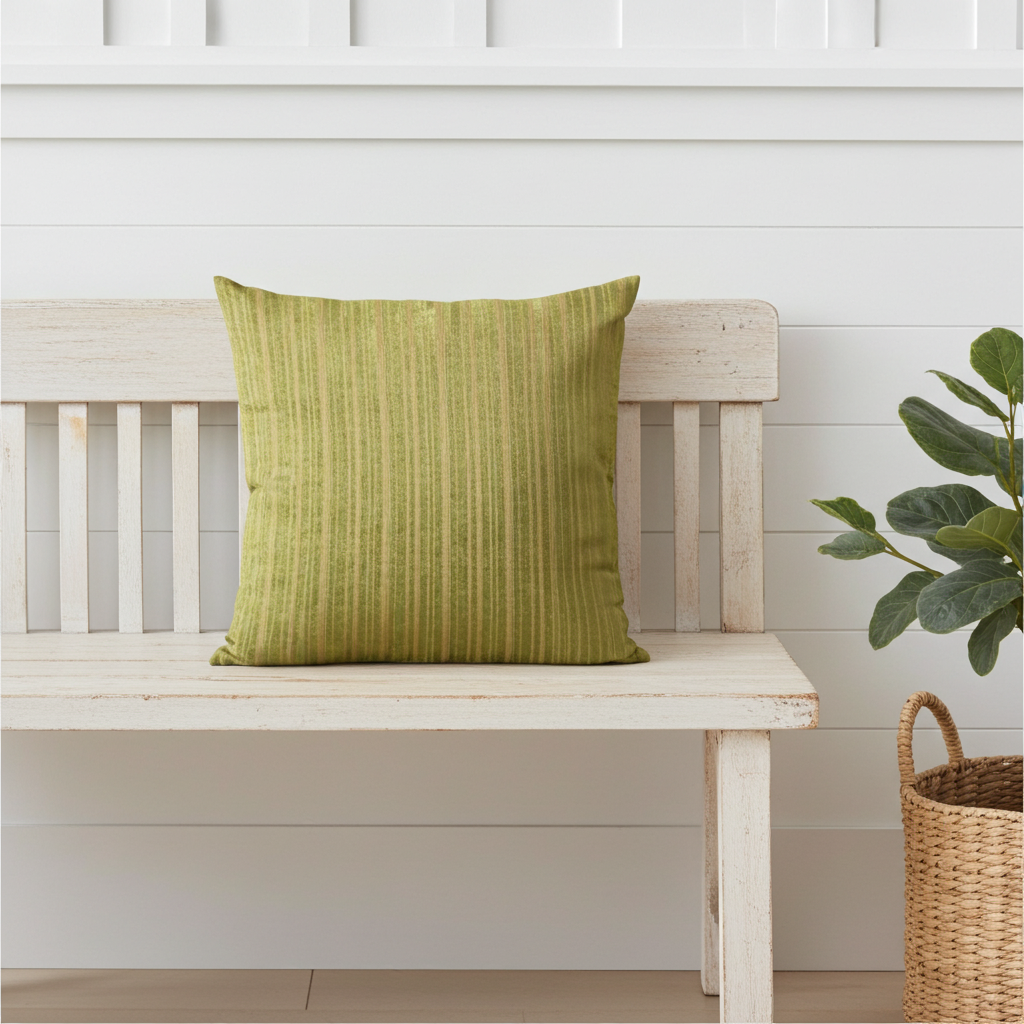 Wild Sage Green Gray and Cream Handmade Luxury Pillow