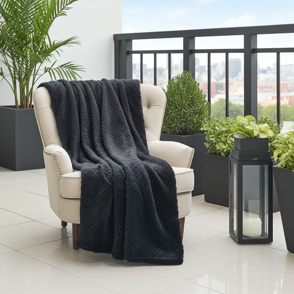 Black Mink Faux Fur Luxury Throw