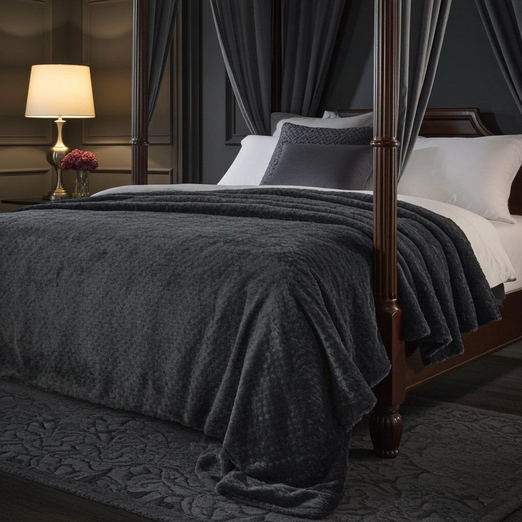 Black Mink Faux Fur Luxury Throw