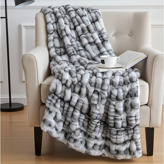 Plutus Off White Sherpa Faux Fur Luxury Throw Blanket