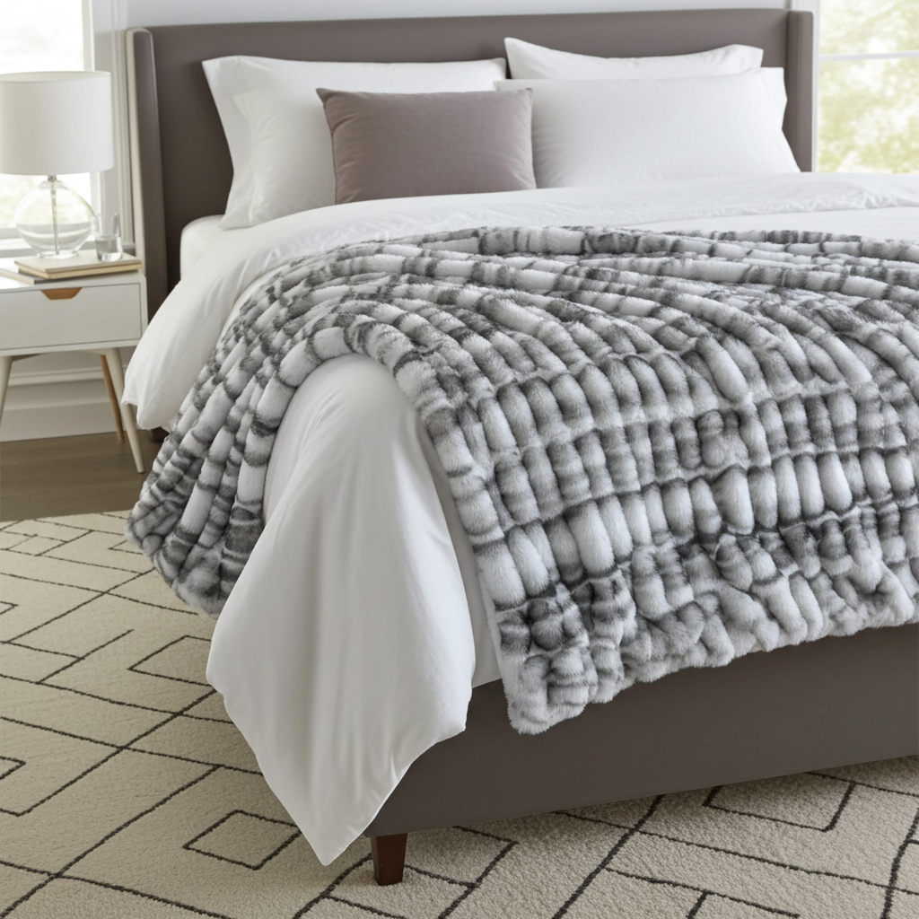 Plutus Off White Sherpa Faux Fur Luxury Throw Blanket