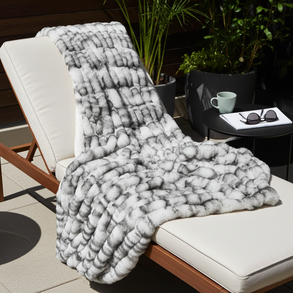 Plutus Off White Sherpa Faux Fur Luxury Throw Blanket
