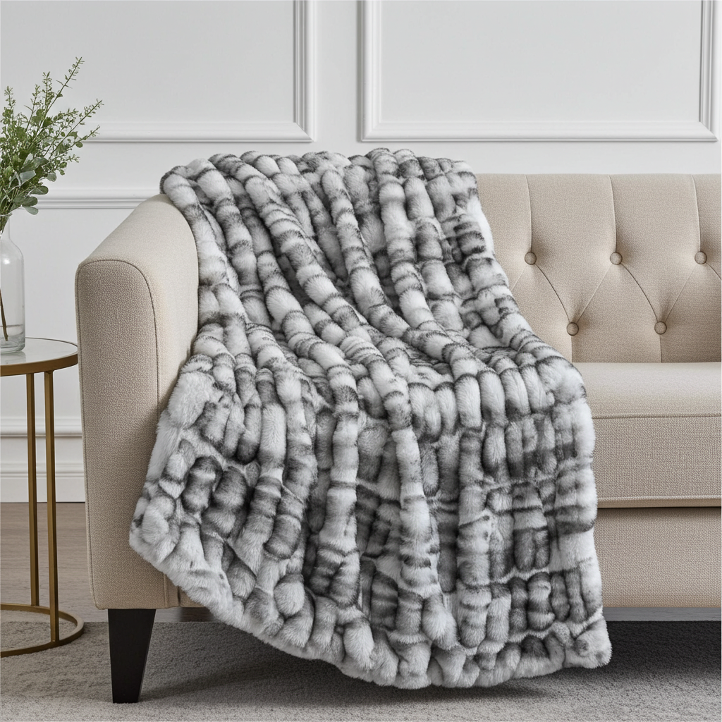 Plutus Off White Sherpa Faux Fur Luxury Throw Blanket