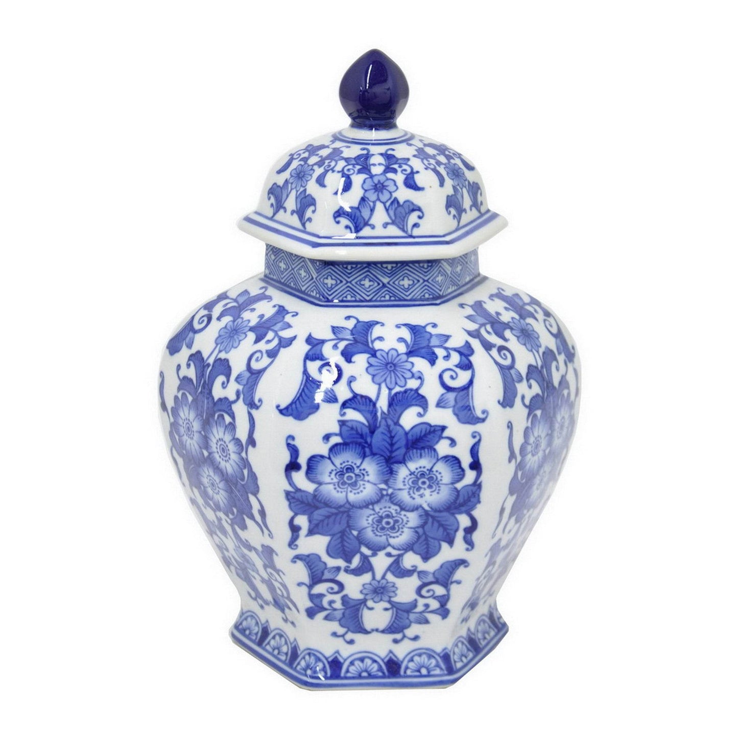 Plutus Brands Blue And White Porceiain Jar With Lid - Plutus Brands