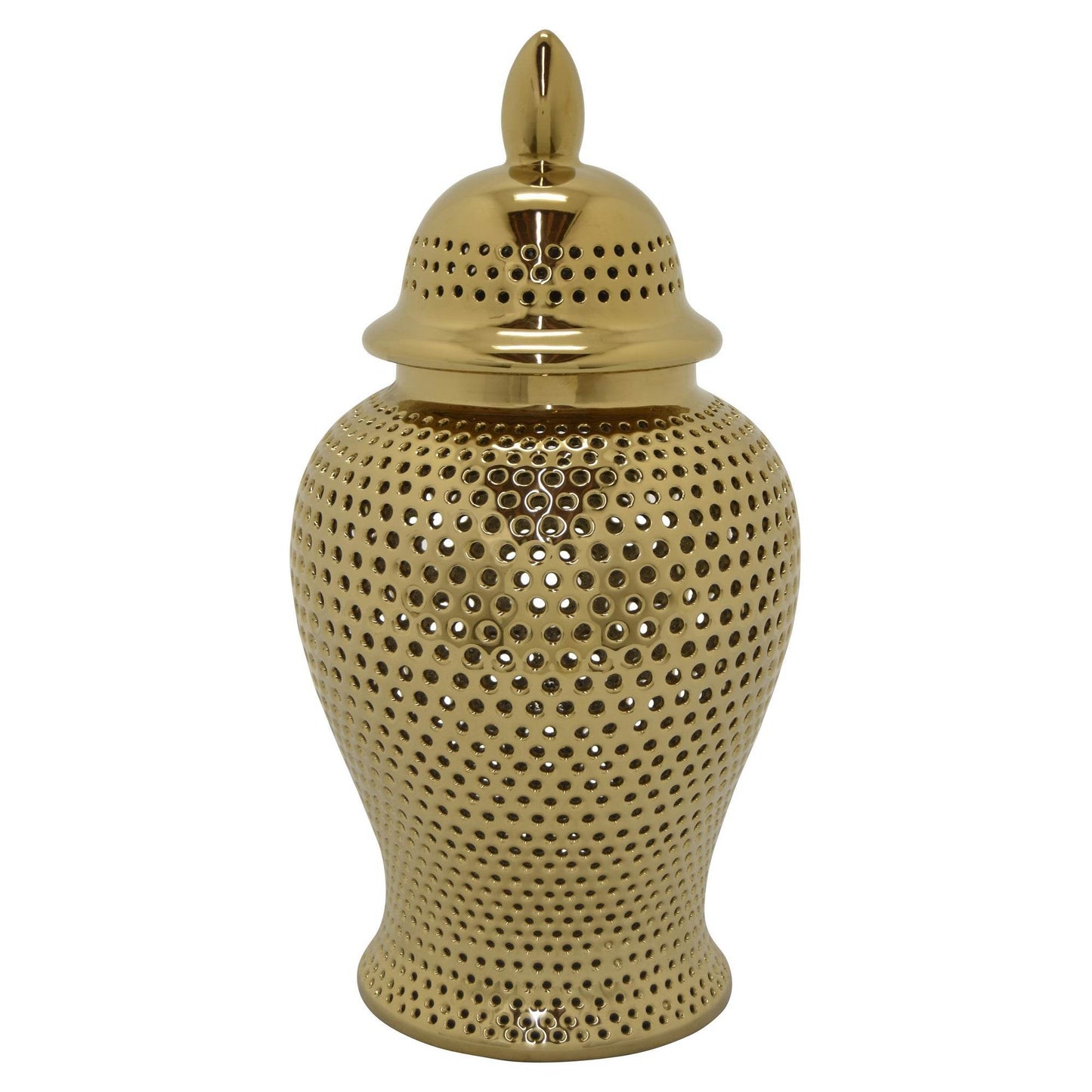 Plutus Brands Ceramic Jar, Gold Porcelain - Plutus Brands