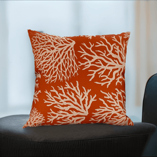 Berry Crest Vineyard Red and Beige Luxury Throw Pillow - Plutus Brands