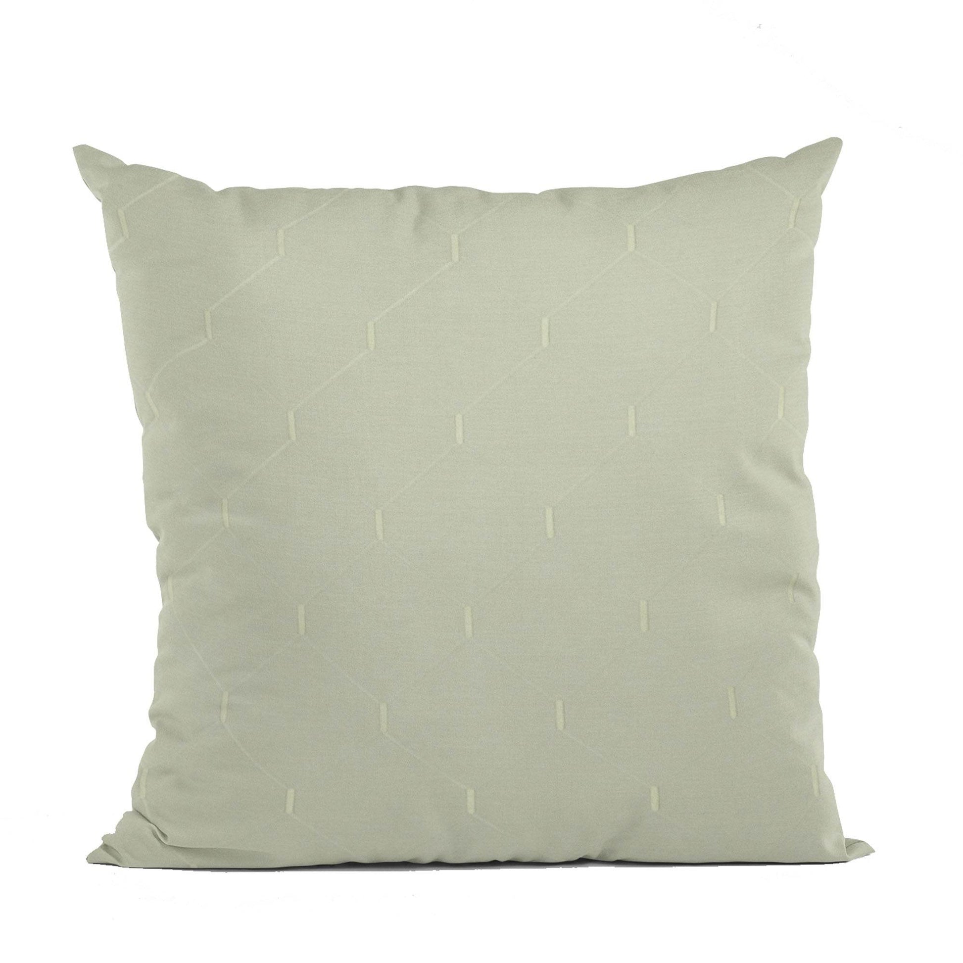 Plutus White Kona Embroydery, Some Shine To This Pattern Luxury Throw Pillow - Plutus Brands