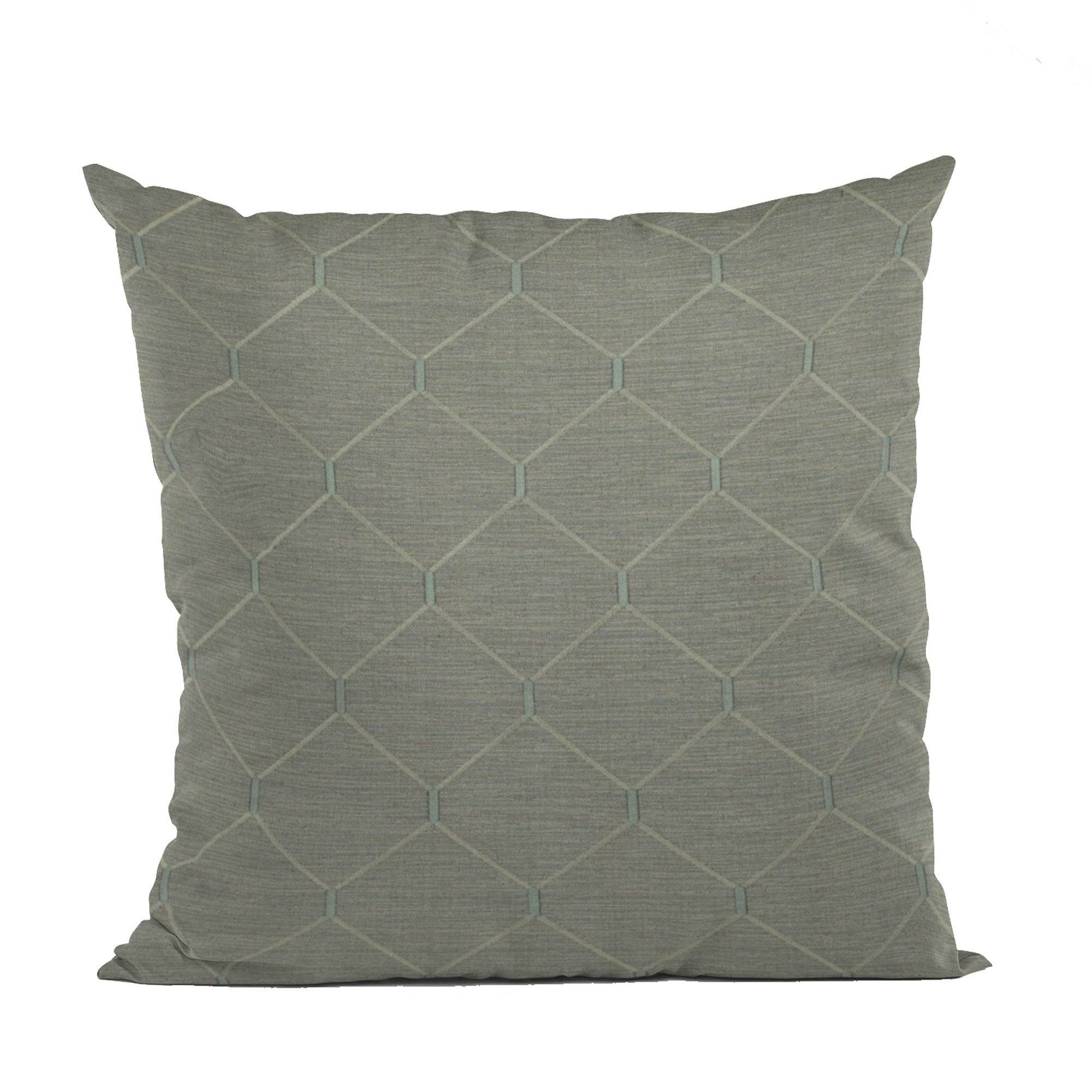 Plutus Urban Grey Kona Embroydery, Some Shine To This Pattern Luxury Throw Pillow - Plutus Brands