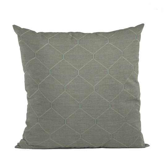 Plutus Urban Grey Kona Embroydery, Some Shine To This Pattern Luxury Throw Pillow - Plutus Brands