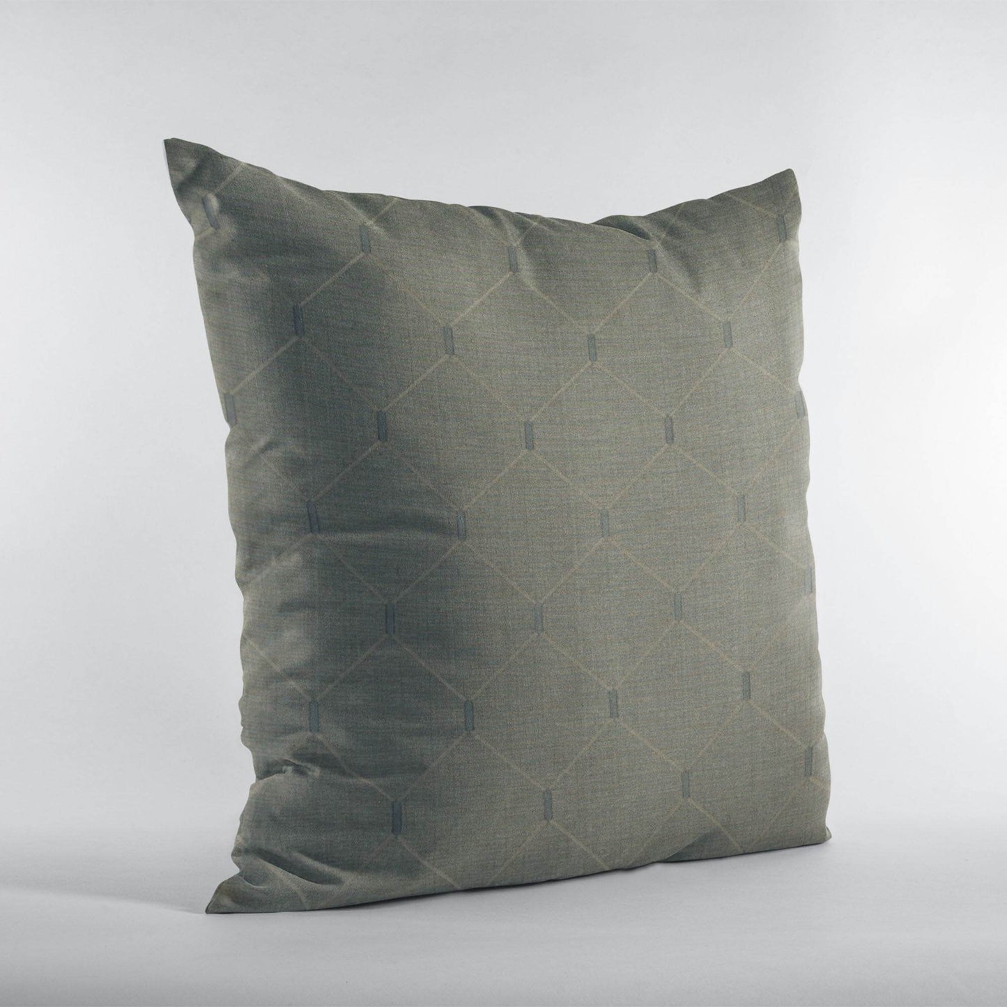 Plutus Slate Grey Kona Embroydery, Some Shine To This Pattern Luxury Throw Pillow - Plutus Brands