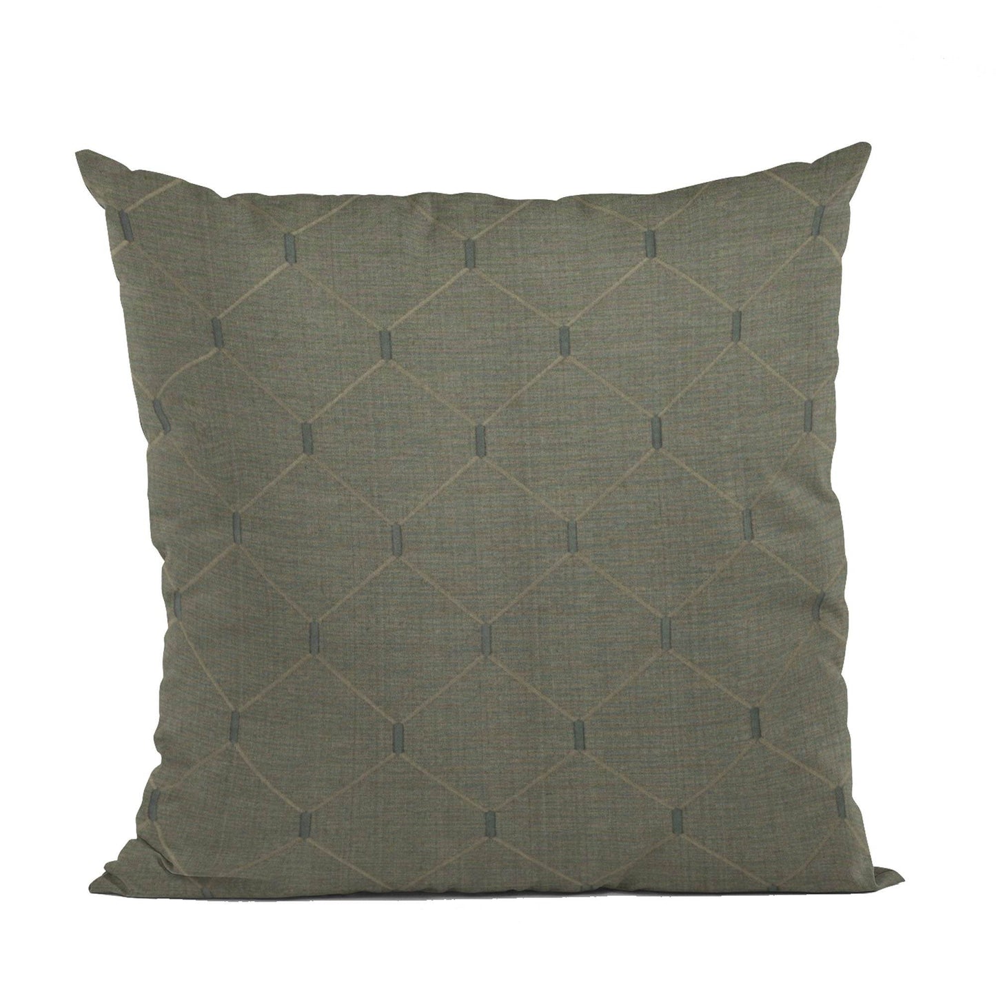 Plutus Slate Grey Kona Embroydery, Some Shine To This Pattern Luxury Throw Pillow - Plutus Brands