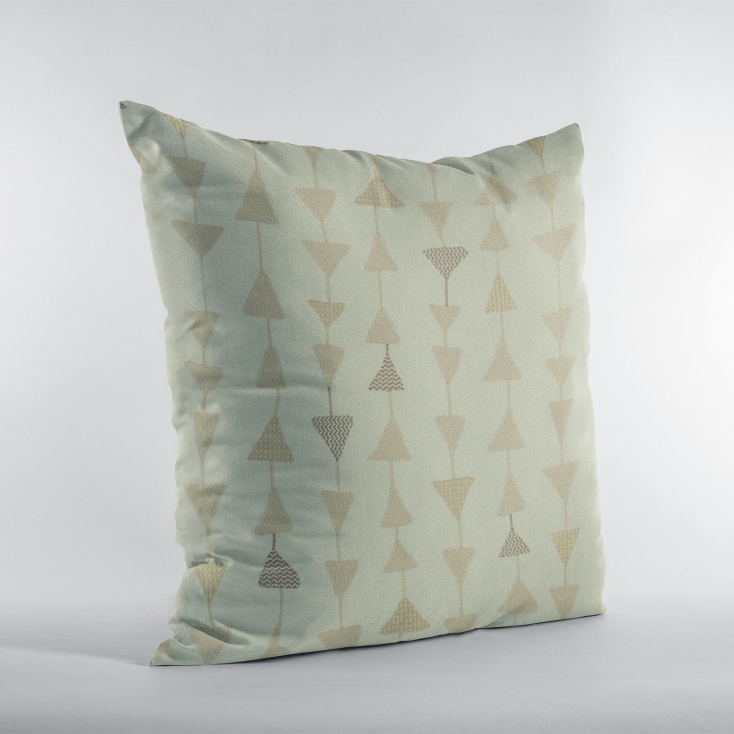 Plutus Natural Manti Embroydery, Some Of The Triangles Have Metalic Threads Luxury Throw Pillow