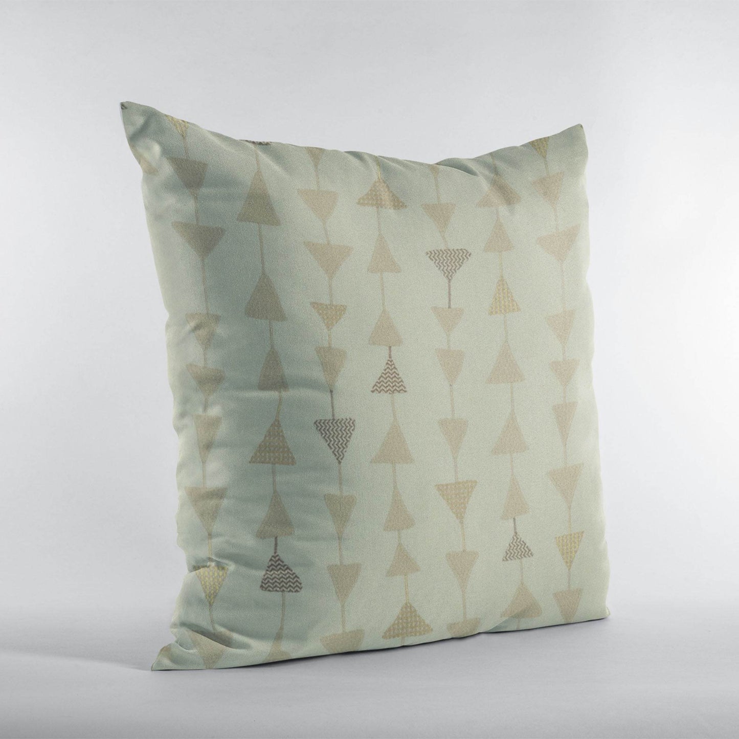 Plutus Natural Manti Embroydery, Some Of The Triangles Have Metalic Threads Luxury Throw Pillow - Plutus Brands