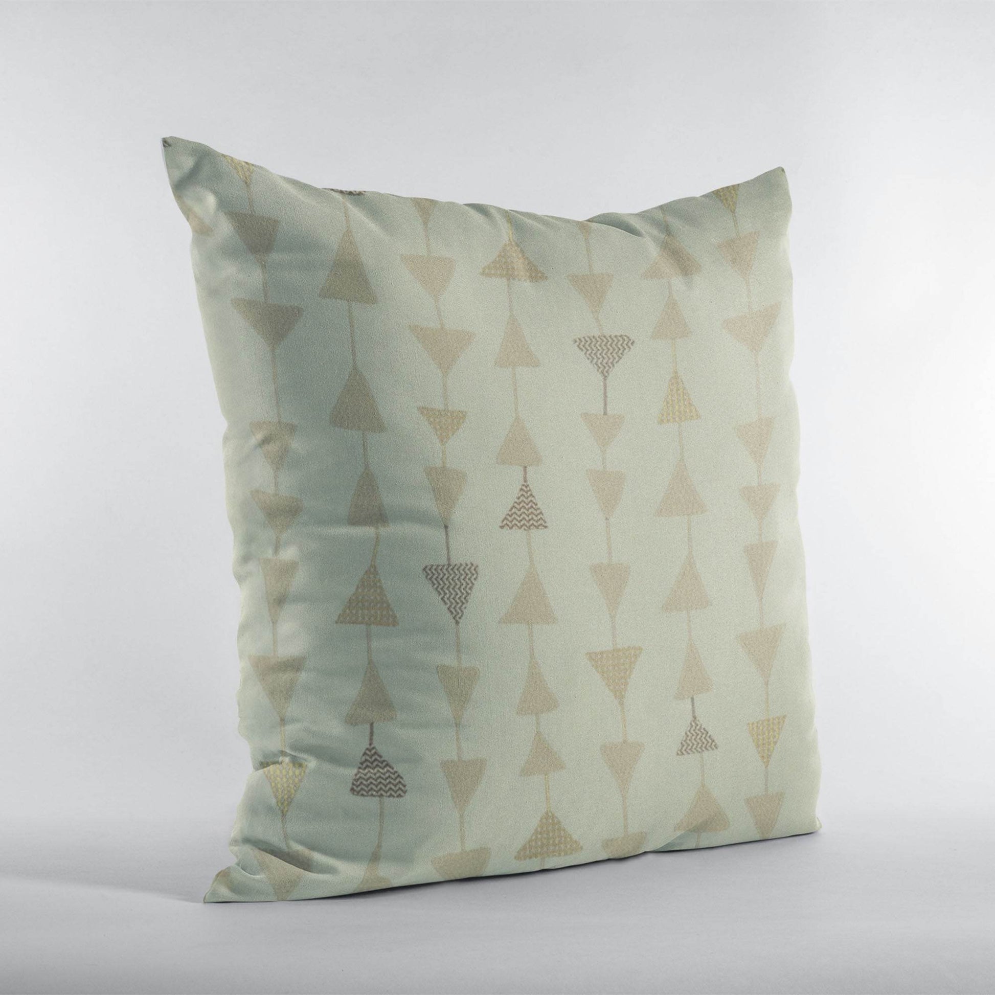 Plutus Natural Manti Embroydery, Some Of The Triangles Have Metalic Threads Luxury Throw Pillow - Plutus Brands