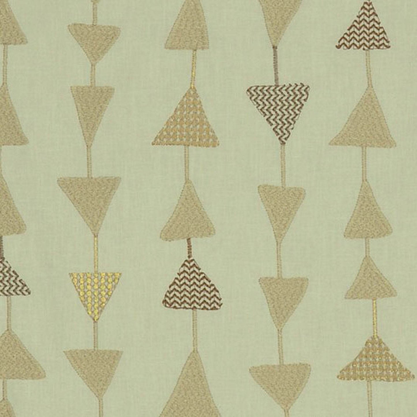 Plutus Natural Manti Embroydery, Some Of The Triangles Have Metalic Threads Luxury Throw Pillow - Plutus Brands