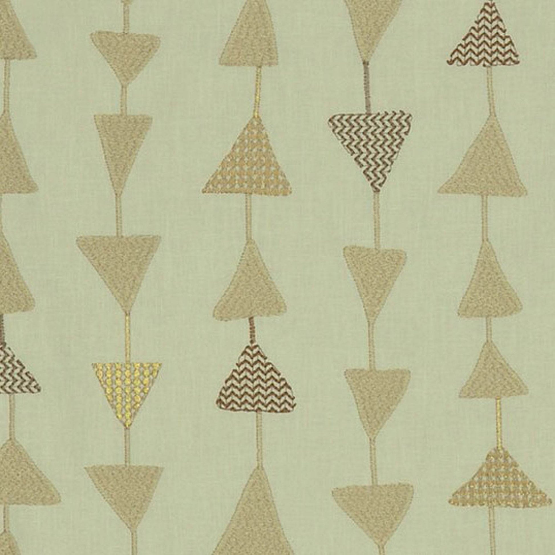 Plutus Natural Manti Embroydery, Some Of The Triangles Have Metalic Threads Luxury Throw Pillow - Plutus Brands