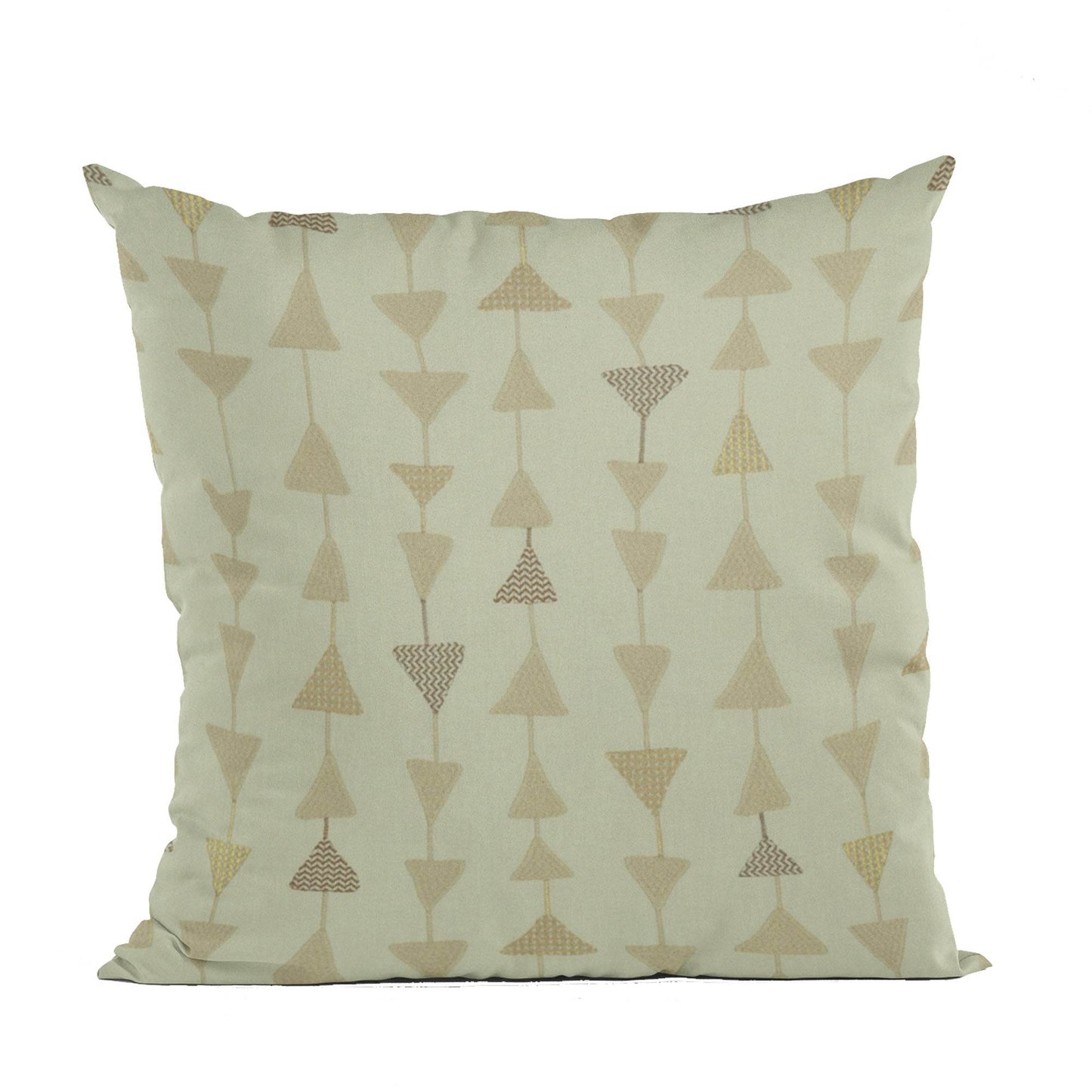 Plutus Natural Manti Embroydery, Some Of The Triangles Have Metalic Threads Luxury Throw Pillow - Plutus Brands