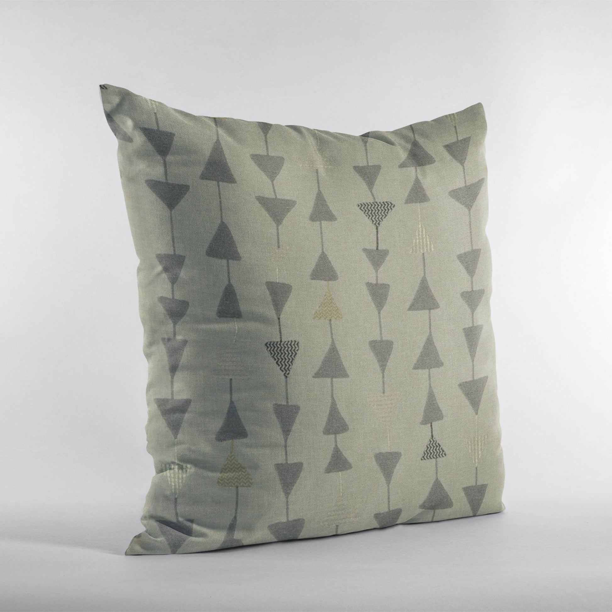 Plutus Pebble Manti Embroydery, Some Of The Triangles Have Metalic Threads Luxury Throw Pillow - Plutus Brands