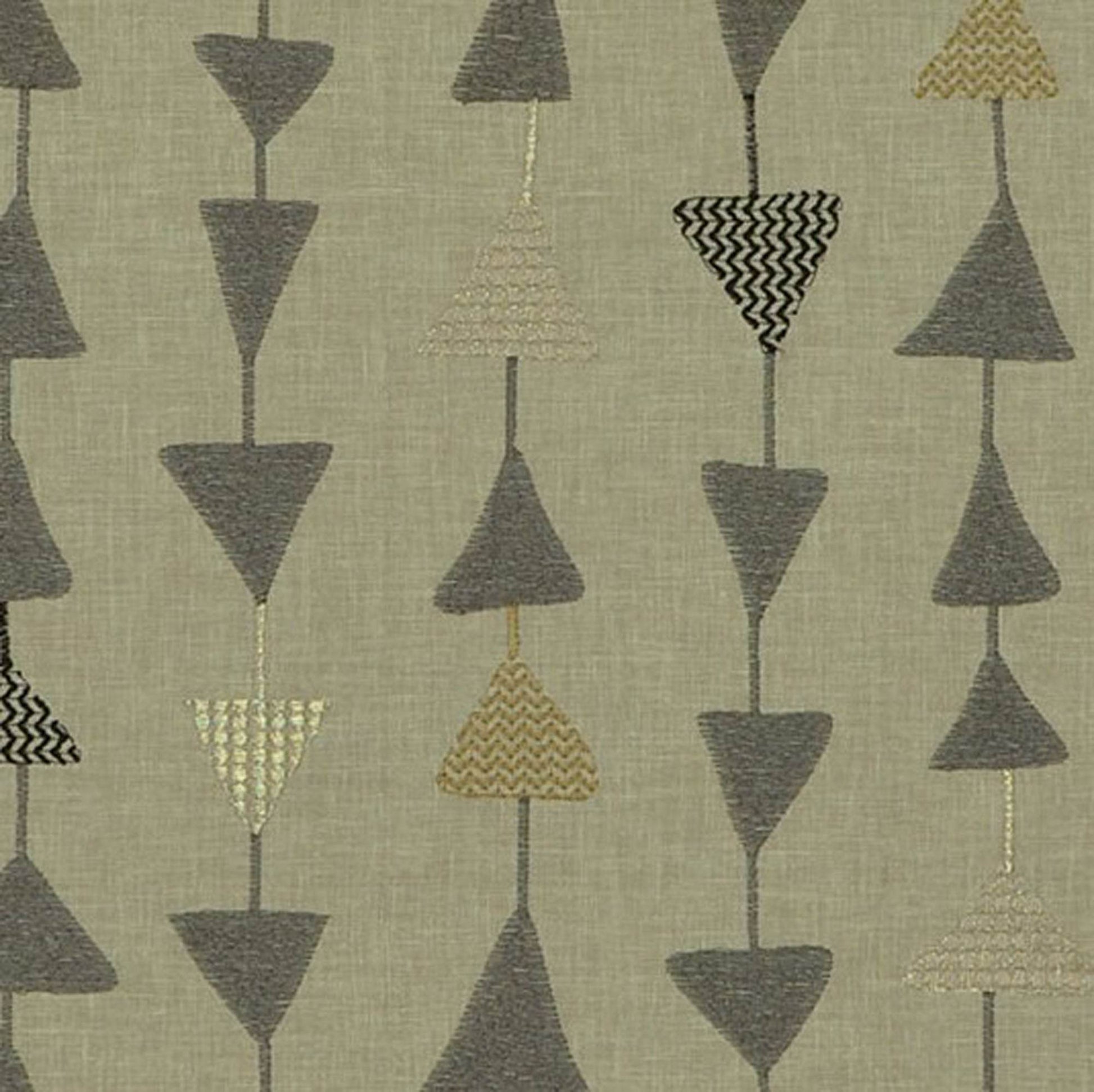 Plutus Pebble Manti Embroydery, Some Of The Triangles Have Metalic Threads Luxury Throw Pillow - Plutus Brands